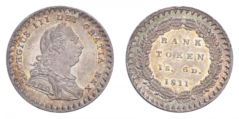 GREAT BRITAIN. George III, 1760-1820. Eighteenpence Banktoken 1811, London. S-37...