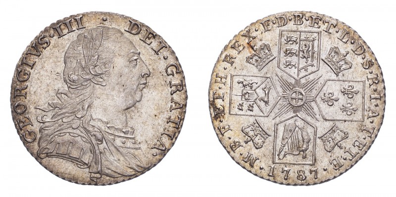 GREAT BRITAIN. George III, 1760-1820. Shilling 1787, London. 6.02 g. S-3743. Wit...