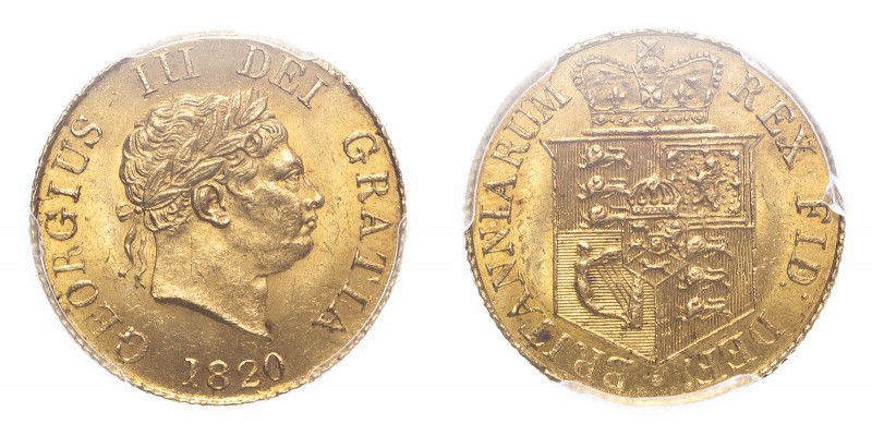 GREAT BRITAIN. George III, 1760-1820. Gold Half-Sovereign 1820, London. 3.99 g. ...