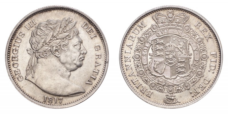 GREAT BRITAIN. George III, 1760-1820. Half-Crown 1817, London. 14.2 g. S-3788. L...