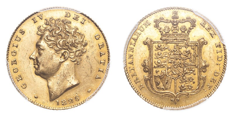 GREAT BRITAIN. George IV, 1820-30. Gold Half-Sovereign 1826, London. 3.99 g. In ...