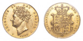 GREAT BRITAIN. George IV, 1820-30. Gold Half-Sovereign 1826, London. 3.99 g. In US plastic holder, graded PCGS AU58, certification number 84644722.