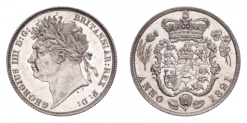 GREAT BRITAIN. George IV, 1820-30. Shilling 1821, London. 5.65 g. S-3810. Uncirc...