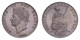 GREAT BRITAIN. George IV, 1820-30. Half-Penny 1826, London. 9.35 g. S-3824. Extremely fine.