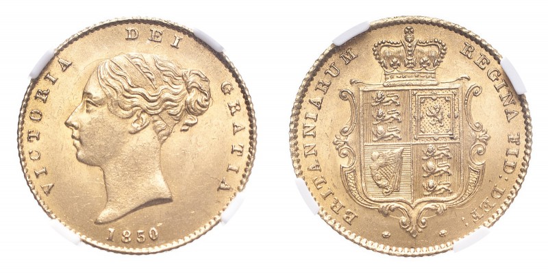 GREAT BRITAIN. Victoria, 1837-1901. Gold Half-Sovereign 1850, London. 3.99 g. S-...