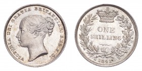 GREAT BRITAIN. Victoria, 1837-1901. Shilling 1841, London. 5.68 g. Calendar year mintage 875,000. S-3904. In US plastic holder, graded PCGS MS64, cert...