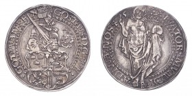 SWEDEN. Gustav I, 1523-60. Daler 1545, Svartsjo. 28.76 g. Ahlstrom 158; Dav. 8698. Some peck marks at the orb, otherwise a very pleasant example of th...