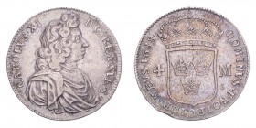 SWEDEN. Karl XI, 1660-97. 4 Mark 1688, Stockholm. 20.71 g. Ahlstrom 144. Very fine.