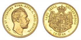 SWEDEN. Karl XV, 1859-72. Gold Ducat 1866, Stockholm. 3.49 g. Ahlstrom 7b; Fb. 91; Schl. 91.1. Small S.T. Extremely fine.
