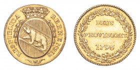SWITZERLAND. Cantons, Bern. Gold Duplone 1796, Bern. 7.63 g. KM-152. Good very fine.