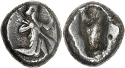 GRÈCE ANTIQUE
Perse, empire achéménide, Darius Ier ou Xerxès Ier (521-486-465). Sicle d’argent ND (521-486 av. J.-C.), Sardes. SNG Cop.278 - GC 4678 ;...
