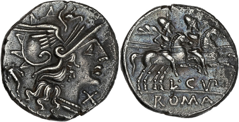 RÉPUBLIQUE ROMAINE
L. Cupiennius. Denier ND (147 av. J.-C.), Rome. RRC.218/1 ; A...