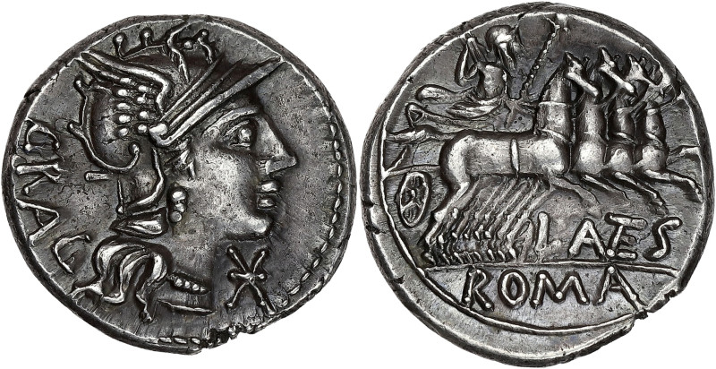 RÉPUBLIQUE ROMAINE
L. Antestius Gragulus. Denier ND (136 av. J.-C.), Rome. RRC.2...