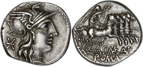 RÉPUBLIQUE ROMAINE
P. Maenius M.f. Antiaticus. Denier ND (132 av. J.-C.), Rome. RRC.249/1 ; Argent - 3,90 g - 17 mm - 7 h
Superbe.