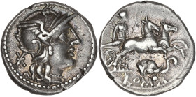 RÉPUBLIQUE ROMAINE
Anonymes. Denier, avec tête d’éléphant ND (128 av. J.-C.), Rome. RRC.262/1 ; Argent - 3,91 g - 18 mm - 6 h
TTB à Superbe.
Probablem...