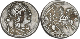 RÉPUBLIQUE ROMAINE
C. Servilius Vatia. Denier ND (127 av. J.-C.), Rome. RRC.264/1 ; Argent - 3,92 g - 17 mm - 5 h
TTB.