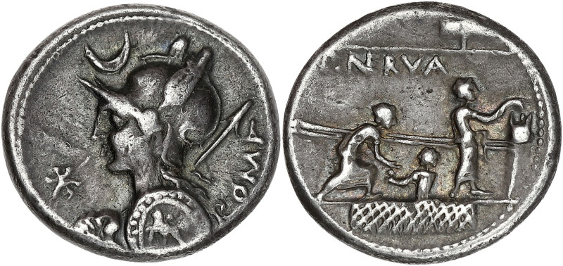 RÉPUBLIQUE ROMAINE
P. Licinius Nerva. Denier ND (113-112 av. J.-C.), Rome. RRC.2...