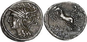 RÉPUBLIQUE ROMAINE
Coelia, Caius Cœlius Caldus. Denier ND (104 av. J.-C.), Rome. RRC.318/1b ; Argent - 3,88 g - 17,5 mm - 2 h
Superbe.