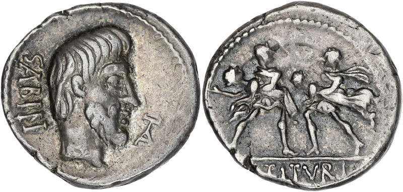 RÉPUBLIQUE ROMAINE
L. Titurius L.f. Sabinus. Denier ND (89 av. J.-C.), Rome. RRC...