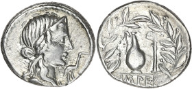 RÉPUBLIQUE ROMAINE
Q. Caecilius Metellus. Denier ND (81 av. J.-C.), Italie. RRC.374/2 ; Argent - 3,93 g - 16,5 mm - 12 h
TTB à Superbe.
Q. Caecilius M...
