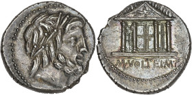 RÉPUBLIQUE ROMAINE
Volteia, Marcus Volteius. Denier ND (78 av. J.-C.), Rome. RRC.385/1 ; Argent - 3,70 g - 17,5 mm - 10 h
Superbe.