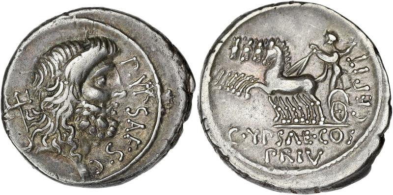 RÉPUBLIQUE ROMAINE
P. Plautius Hypsaeus. Denier ND (60 av. J.-C.), Rome. RRC.420...