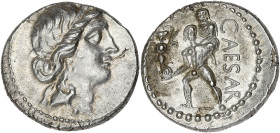 RÉPUBLIQUE ROMAINE
Jules César (60-44 av. J.-C.). Denier ND (47-46 av. J.-C.), Afrique du Nord. RRC.458/1 ; Argent - 3,81 g - 17,5 mm - 6 h
Belle pati...