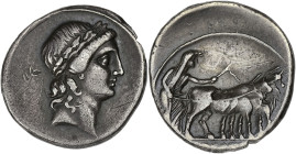 EMPIRE ROMAIN
Auguste (27 av. J.-C. - 14 ap. J.-C.). Denier 29-27 av. J.-C., Rome ? RIC.272 ; Argent - 3,86 g - 18,5 mm - 5 h
Patine grise. TTB.