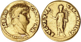 EMPIRE ROMAIN
Néron (54-68). Aureus 64-65, Rome. Calicó 402 - RIC.45 ; Or - 7,13 g - 18,5 mm - 6 h
Traces de monture. Usure régulière. TB à TTB.