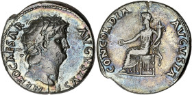 EMPIRE ROMAIN
Néron (54-68). Denier 64-65, Rome. RIC.49 ; Argent - 3,51 g - 17,5 mm - 6 h
Belle patine grise aux reflets bleutés. TTB à Superbe.