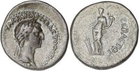EMPIRE ROMAIN
Nerva (96-98). Didrachme 97, Césarée de Cappadoce. Syd.142 - SNG Cop.196 ; Billon - 6,23 g - 22 mm - 6 h
Frappe décentrée mais très rare...