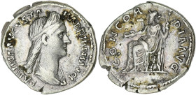 EMPIRE ROMAIN
Sabine (128-136). Denier 129, Rome. RIC.398 ; Argent - 3,38 g - 17,5 mm - 6 h
Légère patine grise. TTB à Superbe.