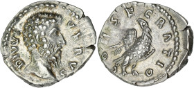 EMPIRE ROMAIN
Lucius Verus (161-169). Denier de consécration 169, Rome. RIC.596a ; Argent - 3,23 g - 18 mm - 6 h
Superbe.