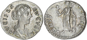 EMPIRE ROMAIN
Lucille, femme de Lucius Verus (161-169). Denier 166-169, Rome. RIC.787 ; Argent - 3,17 g - 16 mm - 6 h
Patine grise. TTB à Superbe.