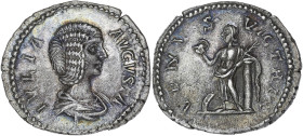 EMPIRE ROMAIN
Julia Domna (193-211). Denier 207-211, Rome. RIC.581 ; Argent - 2,84 g - 18 mm - 2 h
Belle patine. Superbe.