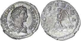 EMPIRE ROMAIN
Caracalla (198-217). Denier 202, Rome. RIC.144 ; Argent - 3,69 g - 18,5 mm - 12 h
Superbe.