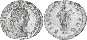EMPIRE ROMAIN
Élagabale (218-222). Antoninien 218-219, Rome. RIC.138 ; Argent - 4,79 g - 21 mm - 6 h
Superbe.