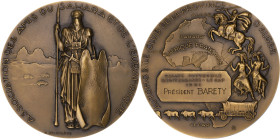 ALGÉRIE
IVe République (1947-1958). Médaille de l’automobile club de la province d’Alger - Rallye automobile par Delamarre 1951. Bronze - 205,92 g - 7...