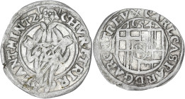 ALLEMAGNE
Trèves (archevêché de), Karl Gaspar von der Leyen (1652-1676). 4 pfennig (1/2 albus) 1654, Trèves. KM.107 ; Argent - 0,69 g - 19 mm - 9 h
Su...