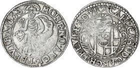 ALLEMAGNE
Trèves (archevêché de), Karl Gaspar von der Leyen (1652-1676). 4 pfennig (1/2 albus) 1668, Trèves. KM.127 ; Argent - 0,89 g - 18 mm - 9 h
TT...