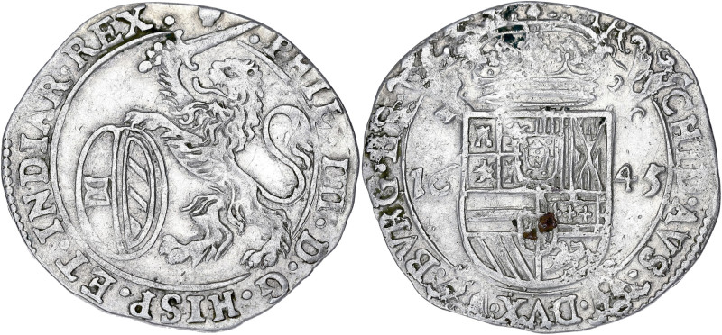 BELGIQUE
Brabant (duché de), Philippe IV (1621-1665). Escalin 1645, Anvers. HV.6...