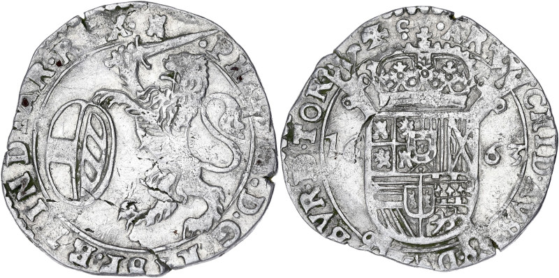 BELGIQUE
Tournai (Seigneurie de), Philippe IV (1621-1665). Escalin 1663, Tournai...