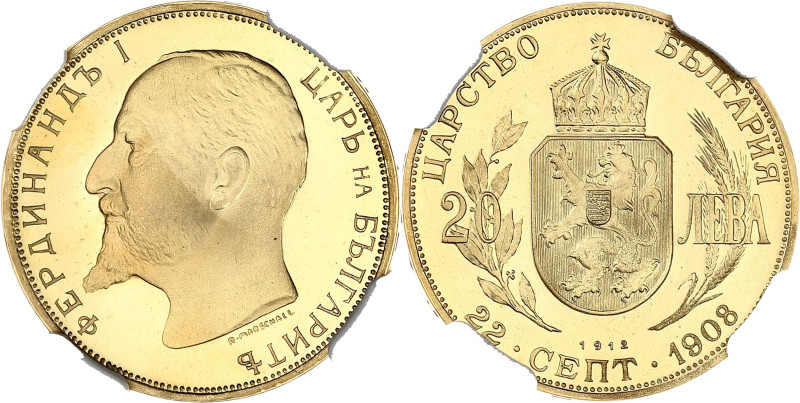 BULGARIE
Ferdinand Ier (1887-1918). 20 leva, commémoration de l’indépendance, re...