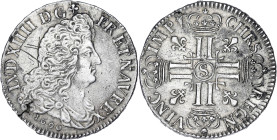 FRANCE / CAPÉTIENS
Louis XIV (1643-1715). Demi-écu aux huit L, 1er type, flan neuf 1690, S, Reims. Dy.1515 - G.184 ; Argent - 13,36 g - 33 mm - 6 h
Sa...