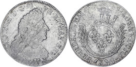 FRANCE / CAPÉTIENS
Louis XIV (1643-1715). Écu aux palmes 1697 ?, S, Reims. Dy.1520A - G.217 ; Argent - 25,38 g - 40 mm - 6 h
Avec différent en forme d...