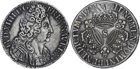 FRANCE / CAPÉTIENS
Louis XIV (1643-1715). Écu aux trois couronnes 1711, S, Reims. Dy.1568 - G.229 - Dav.1324 ; Argent - 30,3 g - 40 mm - 6 h
Quelques ...