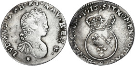 FRANCE / CAPÉTIENS
Louis XV (1715-1774). Dixième d’écu dit Vertugadin, faux d’époque 1716, S, Reims. Dy. cf.1654A - G. cf.289 ; Argent - 2,95 g - 23 m...