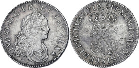 FRANCE / CAPÉTIENS
Louis XV (1715-1774). Demi-écu de France-Navarre 1719, S, Reims. Dy.1658 - G.310 ; Argent - 12,14 g - 33,5 mm - 6 h
Quelques stries...