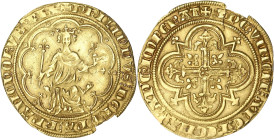 FRANCE / CAPÉTIENS
Philippe IV, dit Philippe le Bel (1285-1314). Denier d’or à la masse, ou masse d’or, 1ère émission ND (1296-1310). Dy.208 - Fr.254 ...
