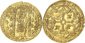 FRANCE / CAPÉTIENS
Charles V (1364-1380). Franc à pied ND (1365). Dy.360 - Fr.284 ; Or - 3,61 g - 28 mm - 9 h
Nettoyé et manque de métal à 12h sinon T...